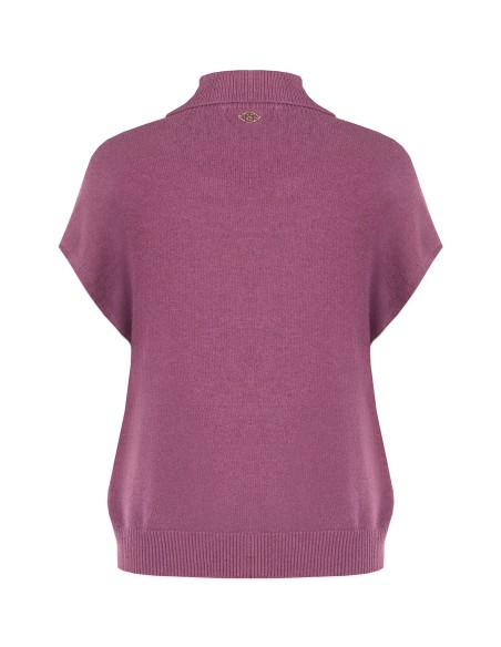 Pull oversize à col roulé en mélange de viscose avec boutons bijoux Rinascimento