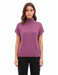 Pull oversize à col roulé en mélange de viscose avec boutons bijoux Rinascimento