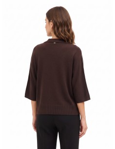 Pull oversize léger en viscose mélangée avec manches 3/4 Rinascimento 2