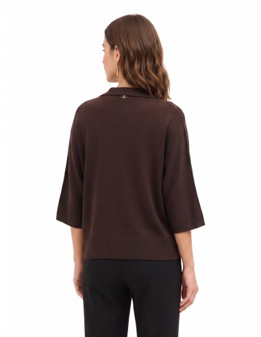 Pull oversize léger en viscose mélangée avec manches 3/4 Rinascimento
