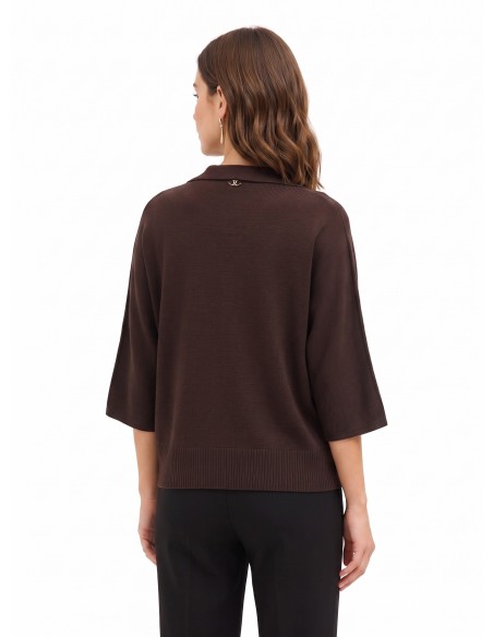 Pull oversize léger en viscose mélangée avec manches 3/4 Rinascimento