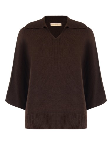 Pull oversize léger en viscose mélangée avec manches 3/4 Rinascimento