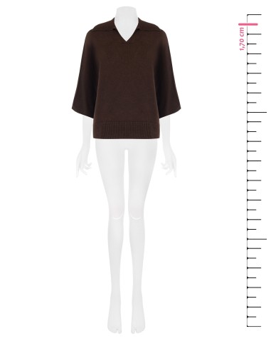 Pull oversize léger en viscose mélangée avec manches 3/4 Rinascimento