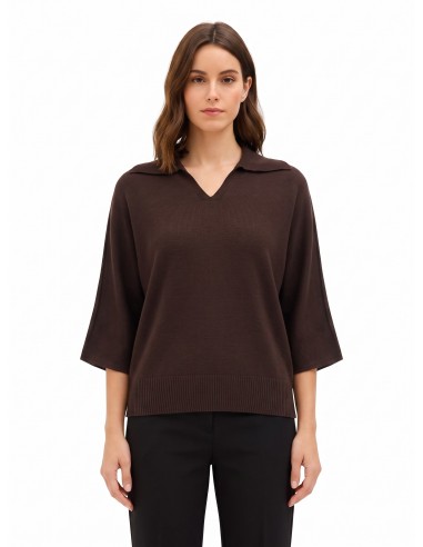 Lichte oversized polotrui van viscosemix met 3/4-mouwen Rinascimento