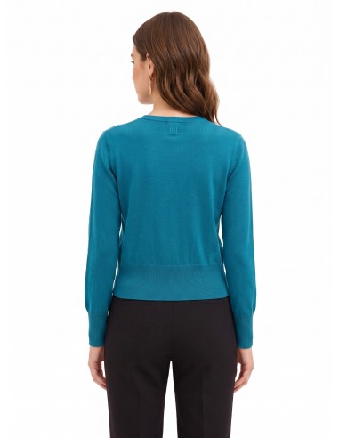 Rinascimento cardigan met ronde hals en ton-sur-ton knopen