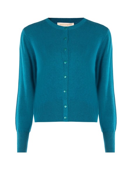Cardigan à col rond avec boutons ton sur ton Rinascimento