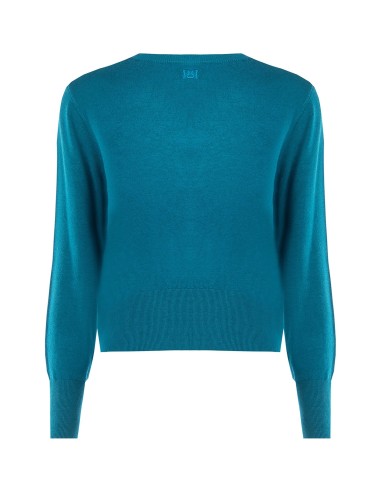 Cardigan à col rond avec boutons ton sur ton Rinascimento