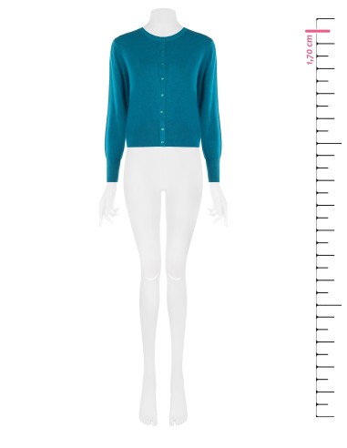 Cardigan à col rond avec boutons ton sur ton Rinascimento