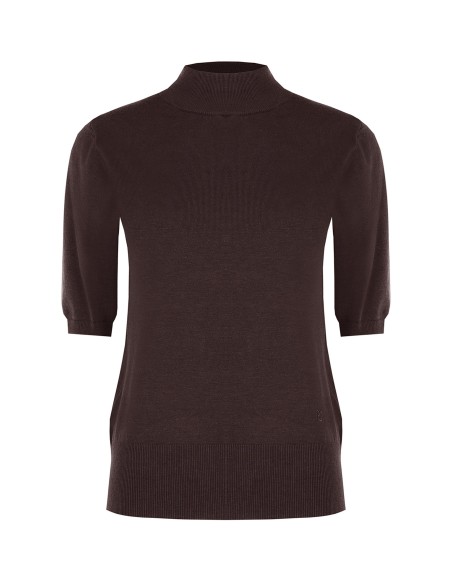 Pull à col montant avec bande et logo RR brodé Rinascimento