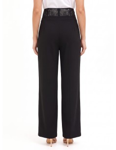 Pantalon palazzo en tissu cady avec bandeau bustier en dentelle Rinascimento 2