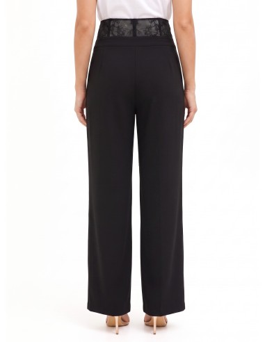 Pantalon palazzo en tissu cady avec bandeau bustier en dentelle Rinascimento