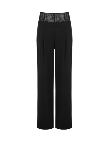 Pantalon palazzo en tissu cady avec bandeau bustier en dentelle Rinascimento