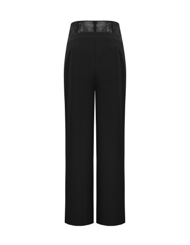 Pantalon palazzo en tissu cady avec bandeau bustier en dentelle Rinascimento