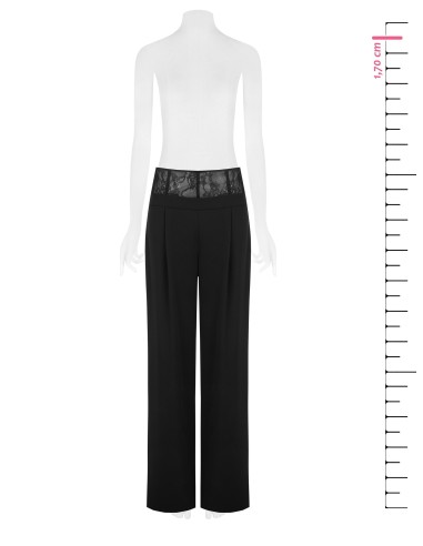 Pantalon palazzo en tissu cady avec bandeau bustier en dentelle Rinascimento