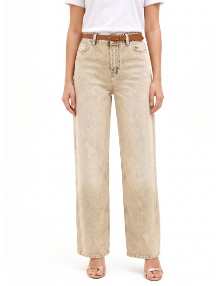 Palazzo-jeans met gebleekt effect van Rinascimento
