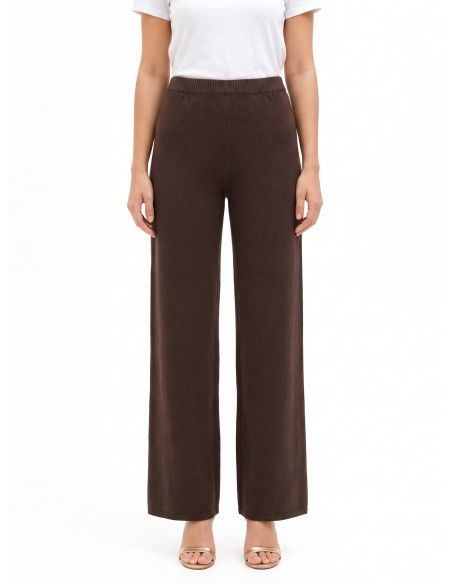 Pantalon palazzo en maille avec élastique à la taille Rinascimento