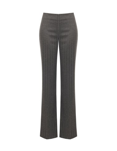 Pantalon droit rayé à paillettes Rinascimento