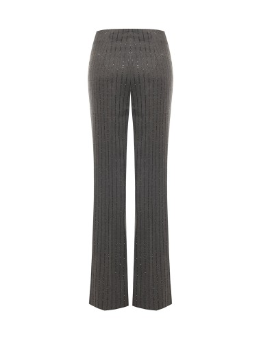 Pantalon droit rayé à paillettes Rinascimento
