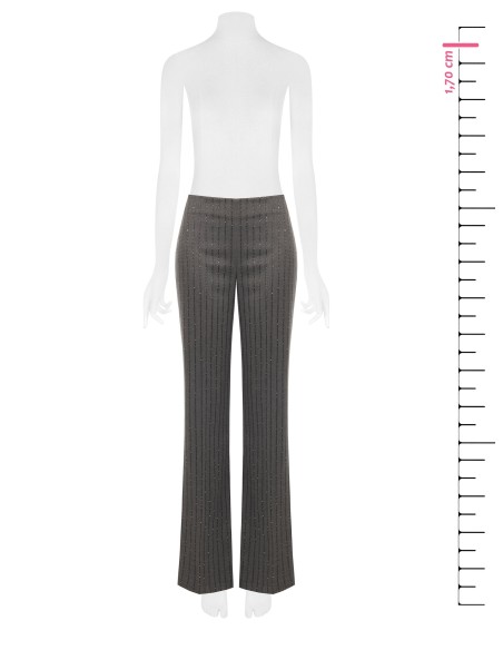 Pantalon droit rayé à paillettes Rinascimento