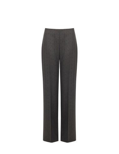 Pantalon large en polyviscose avec strass Rinascimento