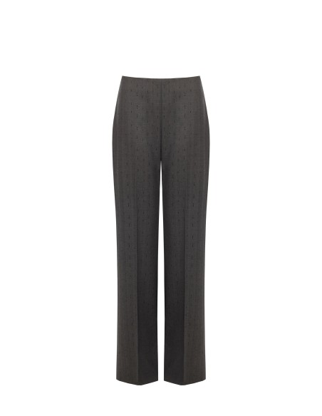 Pantalon large en polyviscose avec strass Rinascimento