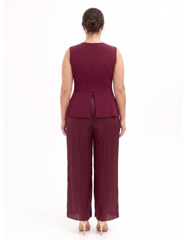Combinaison intégrale curvy à jambes palazzo en tissu cady et satin lamé Rinascimento Curvy