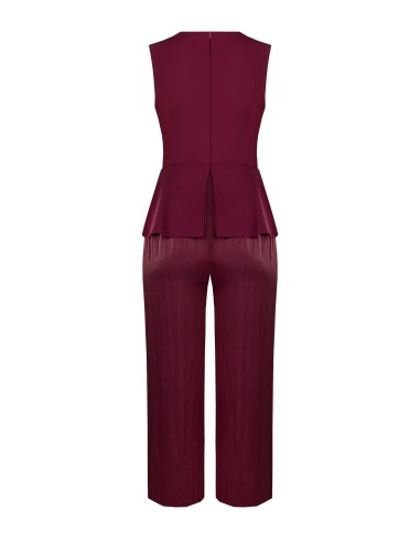Combinaison intégrale curvy à jambes palazzo en tissu cady et satin lamé Rinascimento Curvy