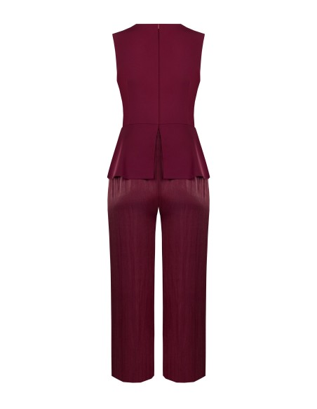 Combinaison intégrale curvy à jambes palazzo en tissu cady et satin lamé Rinascimento Curvy