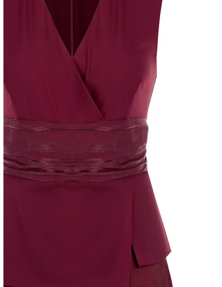 Combinaison intégrale curvy à jambes palazzo en tissu cady et satin lamé Rinascimento Curvy