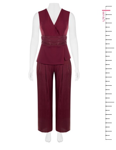 Curvy jumpsuit in Palazzo-model van cadi-stof en gelamineerd satijn van Rinascimento Curvy