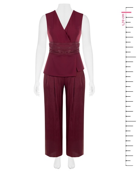 Combinaison intégrale curvy à jambes palazzo en tissu cady et satin lamé Rinascimento Curvy