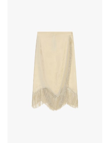 Jupe midi à motif jacquard et franges Dixie