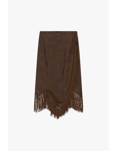 Midi-rok met jacquardmotief en franjes Dixie