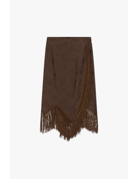 Midi-rok met jacquardmotief en franjes Dixie