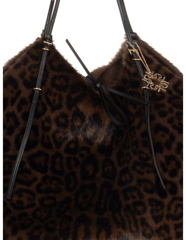 Maxi sac cabas en fausse fourrure tachetée avec pochette intérieure Rinascimento