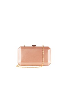Pochette rigide scintillante avec bandoulière chaîne Rinascimento