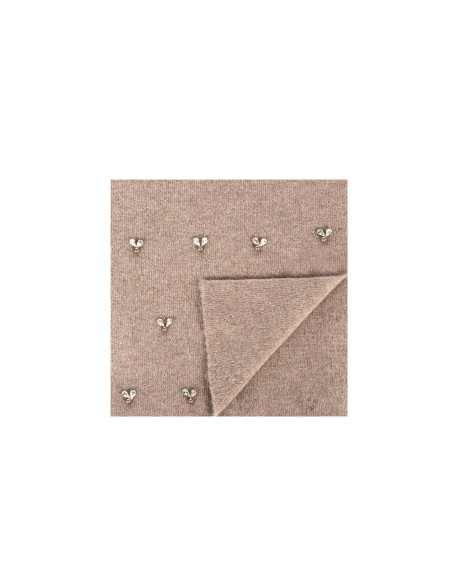 Écharpe en mélange de viscose et de laine avec cristaux cabochons Rinascimento