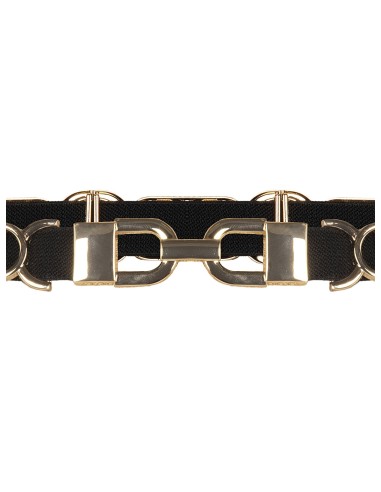 Ceinture fine élastique avec boucles et logo RR Rinascimento