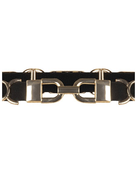 Smalle elastische riem met gespen met RR Rinascimento-logo