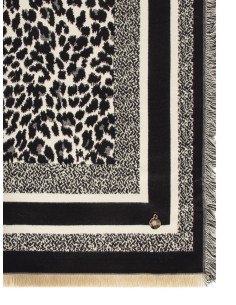 Écharpe jacquard tachetée en mélange de viscose avec bords effilochés Rinascimento 2