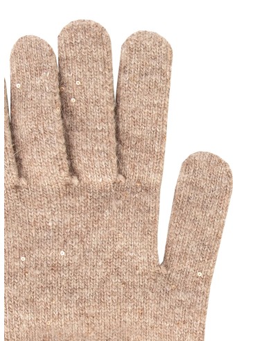 Handschoenen van een viscose-wolmix met micro-pailletten van Rinascimento