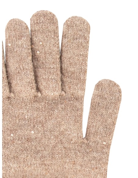 Gants en mélange de viscose et de laine avec micro-paillettes Rinascimento