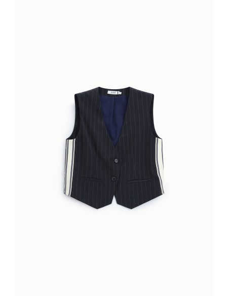 Gilet rayé avec fermeture à deux boutons Please