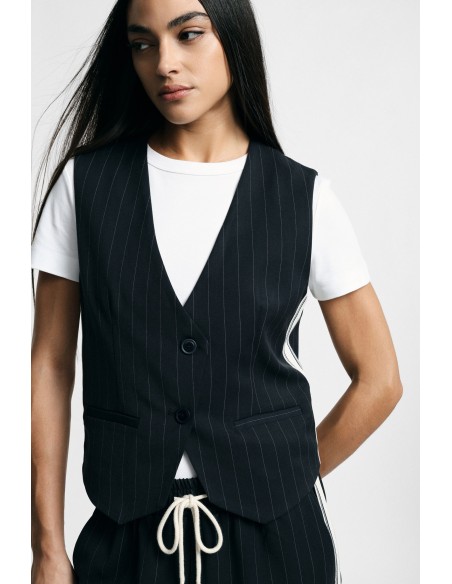 Gilet rayé avec fermeture à deux boutons Please