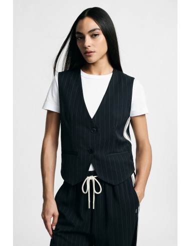Gestreept gilet met sluiting met twee knopen Please
