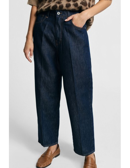 Jean Balloon fit taille haute à pinces apparentes Please