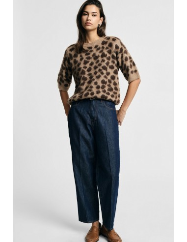 Jeans met balloon fit, hoge taille en zichtbare plooien Please
