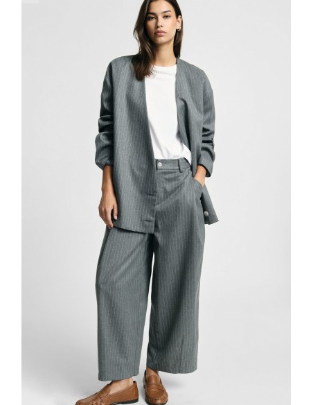 Gestreepte cropped palazzobroek met hoge taille, alstublieft