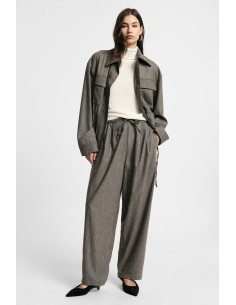 Palazzo-broek met plooien en verstelbare tailleband Please