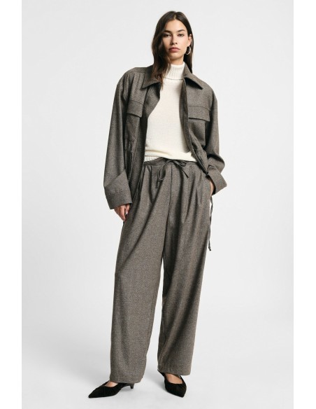 Palazzo-broek met plooien en verstelbare tailleband Please